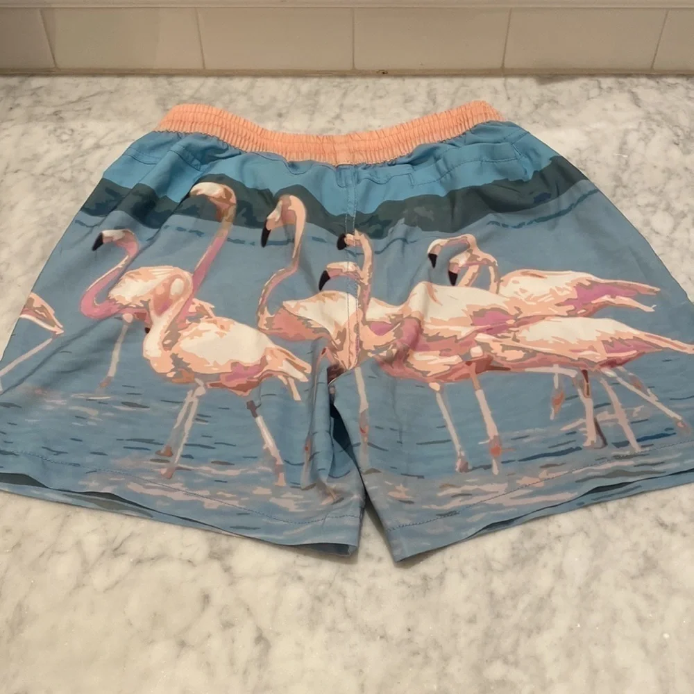 Duvin Blue Flamingo Board Shorts – Size Large – Retro Surf Style